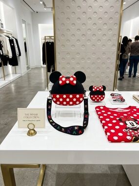 Disney Minnie Mouse Black & Red Polka Dot Crossbody Bag with Bow Ears